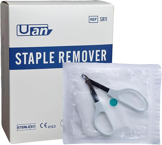 Skin Staple Removal Kit, Includes Staple Remover and Gauze Sponge, Steriled, Ideal for Hospitals and Clinics (8)