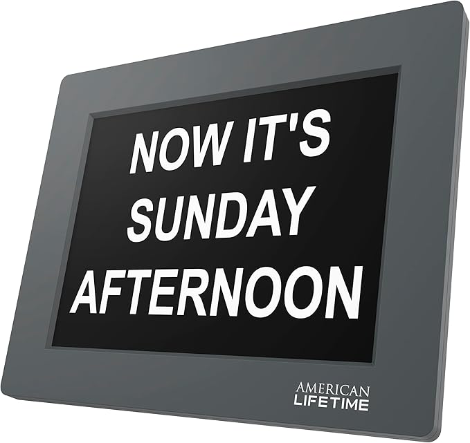 American Lifetime 【New 2024】 Dementia Clock Large Digital Clock for Seniors, Digital Clock Large Display with Custom Alarms, Clock with Day & Date for Elderly, Large Number Digital Clock Grey