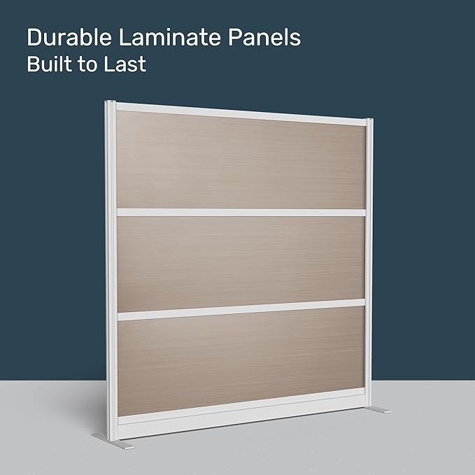 Stand Up Desk Store Oakwood Aesthetic Modular Walls | Room Divider Wall with Durable Woodgrain-Inspired Finish | Modular Office Partition Wall for Offices, Classrooms, and Coworking 70" W x 70" H