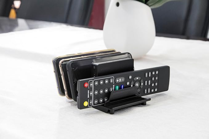 UDOLI Adjustable Universal Multi Device Organizer Dock Stand Holder, Tablet Cell Phone Desktop Stand for iPhone Samsung Galaxy Google Nexus Kindle (Black)- No Charging Port