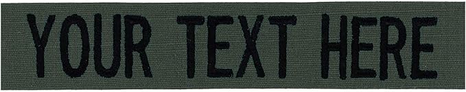 Custom Uniform Name Tapes Solid Colors. Olive Drab Ripstop, 4 Inch Hook Fastener (Uniform Ready Fastener)