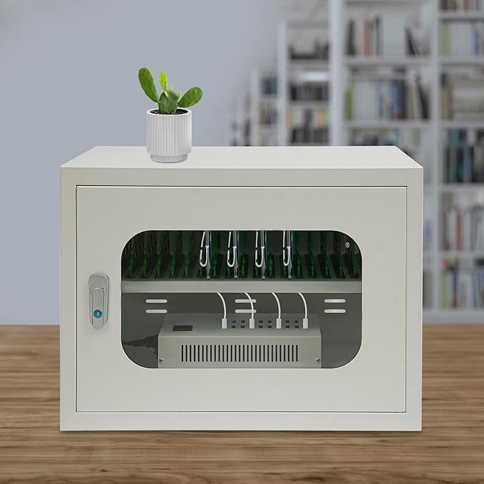 Rechargeable Mobile Phone Charging Cabinet,20 Slots Cell Phones Charging Station Portable Cellphone Charging Cart with Combination Lock, for Students and Employees, Tourists (20Slots)