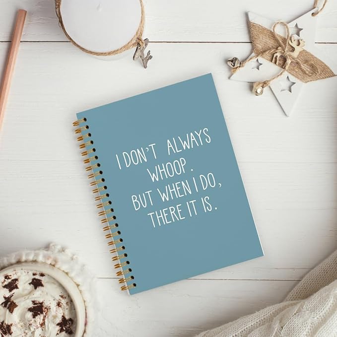 hold fizz Funny Office Notebooks for Work, Sarcastic Gifts, I Don't Always Whoop Sign, Office Desk Accessories, Funny Journal, Office Supplies for Desk, Blue Spiral Notebook 5.5 x 8.3
