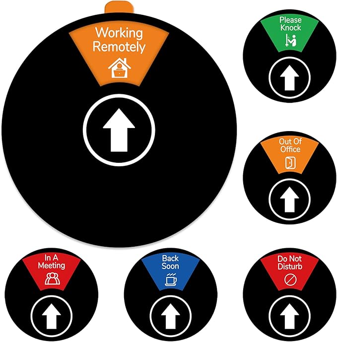 Out Of Office Door Sign - 6 Status Options: Private, Meeting, Do Not Disturb, Remote, Away