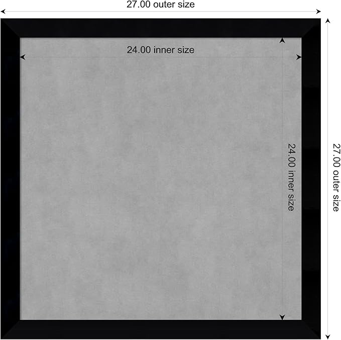 Amanti Art Black Framed Magnetic Board 27x27 Medium Vision Board for use with Magnets, 100% Metal Sheet to Display Items as Office Decor or for Home Organization in mudroom, Kitchen or Kids Room