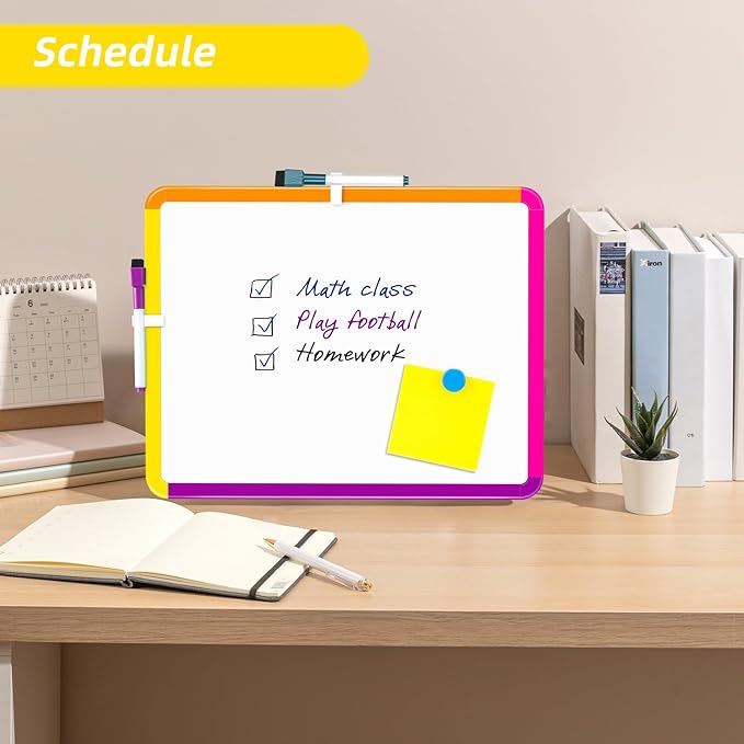 VUSIGN Small White Board Dry Erase, 11''x14'' Magnetic Dry Erase Board, Mini Whiteboard with Markers for Students, Fridge, Wall, Locker