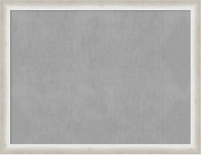 Amanti Art Silver Framed Magnetic Board 20x26 Medium Vision Board for use with Magnets, 100% Metal Sheet to Display Items as Office Decor or for Home Organization in mudroom, Kitchen or Kids Room