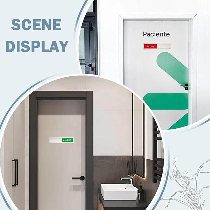 in Use or Available Sign,In Use Available Sign for Home Office Hotles Hospital Restroom, Vacant Occupied Slider Door Status Tells Whether Room in Use or Available,7'' x 1.5'' - Stainless Steel,Silver
