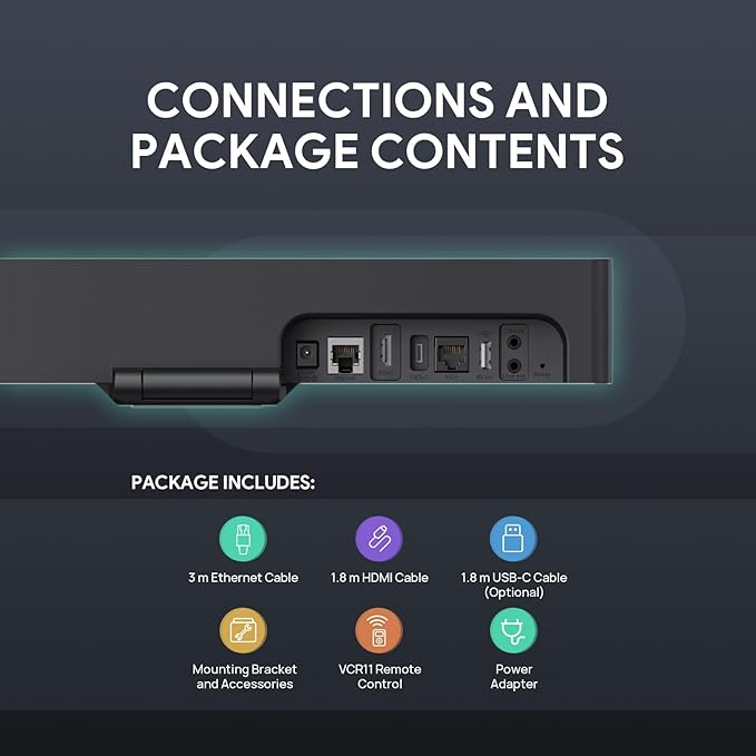 Yealink Video Conference Camera, 4K Webcam, 120° Ai Auto Framing, 8 Microphone Arrays & Speaker Tracking, Ai Noise Cancellation Teams Certified, Meetingbar A10 All-in-one Conference Room Camera System