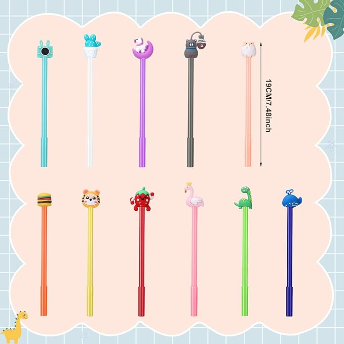 BESARME 30 PCS Cartoon Fun Pens for Adults, Cute Pens Bulk Gel Pen Prizes Classroom Rewards School Office Home Birthday Valentine's Day Classroom Gift Exchange Party Favors Goodie Bag Stuffers