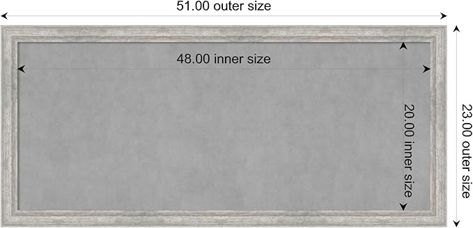 Amanti Art Silver Framed Magnetic Board 23x51 Oversize Vision Board for use with Magnets, 100% Metal Sheet to Display Items as Office Decor or for Home Organization in mudroom, Kitchen or Kids Room