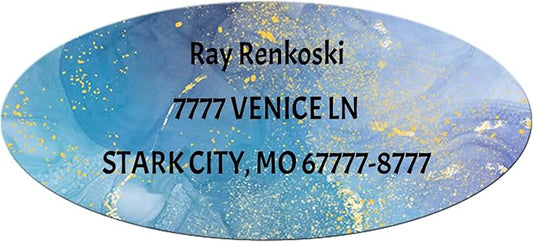 Made in USA Custom Return Address Stickers Labels Customized Mailing Label for Envelopes, Personalized Self Adhesive Flat Sheet Oval Labels