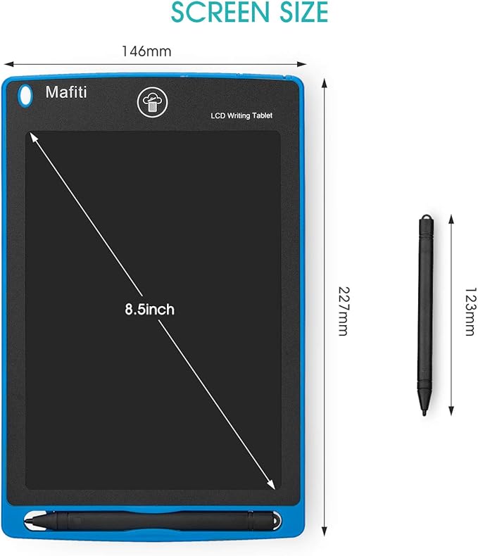 mafiti 10 Pack LCD Writing Tablet 8.5 Inch Electronic Drawing Pads for Kids Portable Ewriter Doodle Board Blue