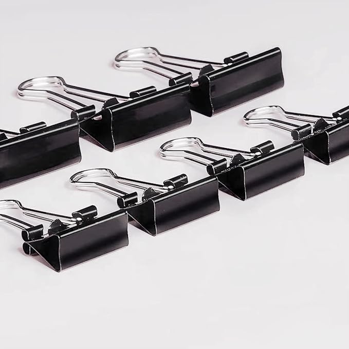 Binder Clips Assorted Sizes Paper Clamps, XLarge, Large, Medium, Small, Mini, 100Count Black Paper Clips Office File Supplies, Meet a Variety of use Scenarios