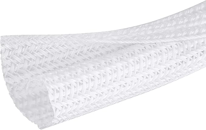 Moxita 10ft - 1/2 inch Cable Sleeve Split Wire Loom Tubing for Power Audio USB Cable, Cord Management for TV Computer, Protects from Pets Chewing, White