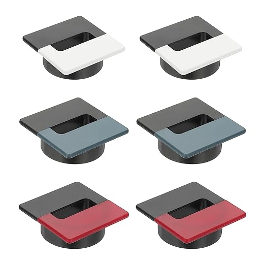 PATIKIL 2.8inch Desk Grommet, 6Pcs Cable Grommet Wire Management Cable Hole Cover Cord Organizer for Office Home Table Countertop, Black/Red Black/White Black/Blue