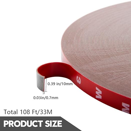 ToLanbbt Double Sided Tape Heavy Duty Waterproof Mounting Adhesive Tape Foam Tape for LED Strip Lights Home Decoration Office Decorations (108Ft x 0.39" x 0.03")