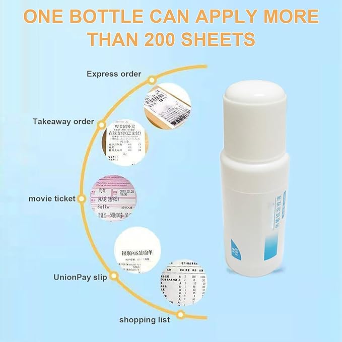 Liquid paper Correction Fluid|Thermal Paper Data Protection Fluid - Anti-Leakage Data Fluid - Roller Stamper Correction Fluid Security Stamp For Theft Protection, Personal Information Black out