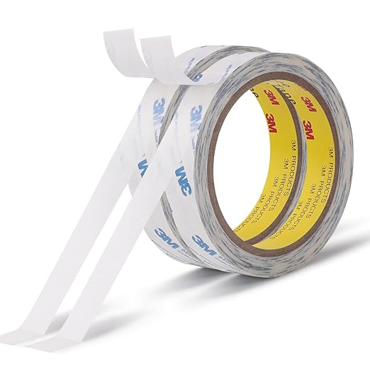 Double Sided Tape 9448A 3/4" x 33Ft Pack of 2 Made of 3M Super Sticky Adhesive Tape Ultra Thin Translucent Tissue Tape for Laptop Cell Phone Repairs Arts Crafts
