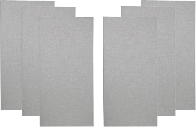 ATS Acoustics Home Office Residential Acoustic Treatment Room Kit Sound Absorbing Acoustic Panel 6 Pack for 50-100 Sq Ft (Platinum)