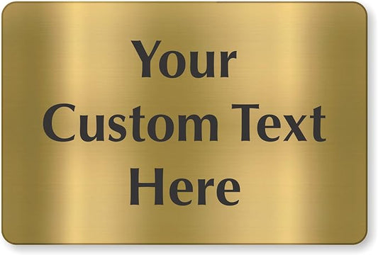 SmartSign Custom Brass Sign - 12" x 18", 40 mil REAL Bugle Brass Metal, Personalized Name Door Sign, Heavy-Duty Premium Engraved Door/Wall Mount Plaque for Business/Office, Gold and Black