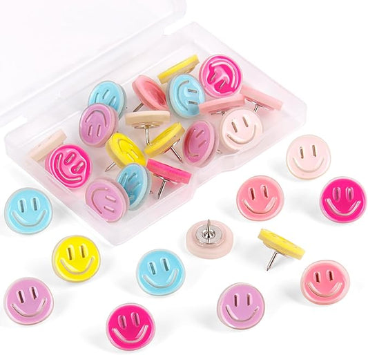 Push Pins,30pcs Push Pins for Cork Board Decorative Thumb Tacks Cute Fun Thumb Tacks Decorative for Photo Wall, Feature Wall,Map, Bulletin Board, Office or Home (Mix)