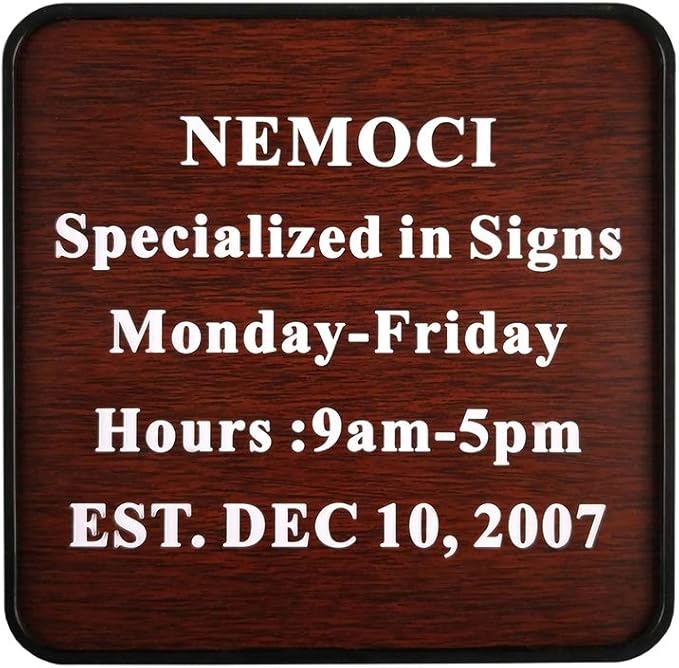 Custom Engraved Door Suite Wall Sign | Office Sign | Personalized Wall Plaque | Business Doctor Law Firm Home Office Cafe Shop | Up to 5 Text Lines | Adhesive Backed or Simple Keyhole Mounti (8" x 8")