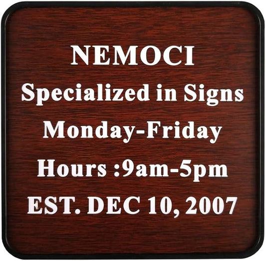 Custom Engraved Door Suite Wall Sign | Office Sign | Personalized Wall Plaque | Business Doctor Law Firm Home Office Cafe Shop | Up to 5 Text Lines | Adhesive Backed or Simple Keyhole Mounti (8" x 8")
