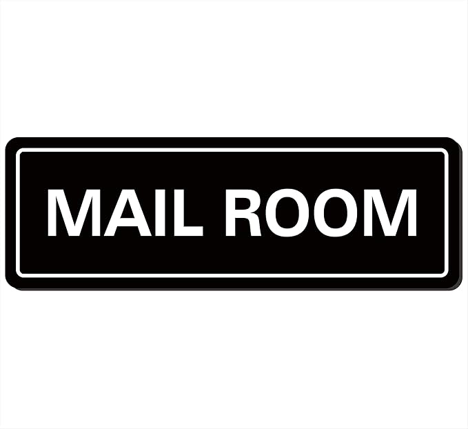 Mail Room Sign – Premium Frosted Acrylic Material, Strong Self-Adhesive, Quick Installation, Suitable For Your Office, Hotel, Bar, Restaurant And Home(9 × 3 Inches, Black)