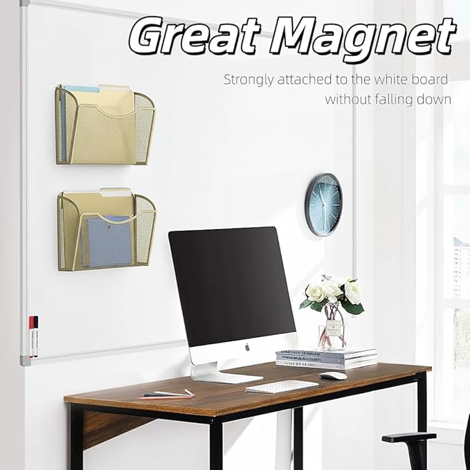 MINDEPOT Magnetic Wall File Organizer,Hanging Wall Mounted File Folder Binder Holder Mail Organizer for Office,Home and School Supplies