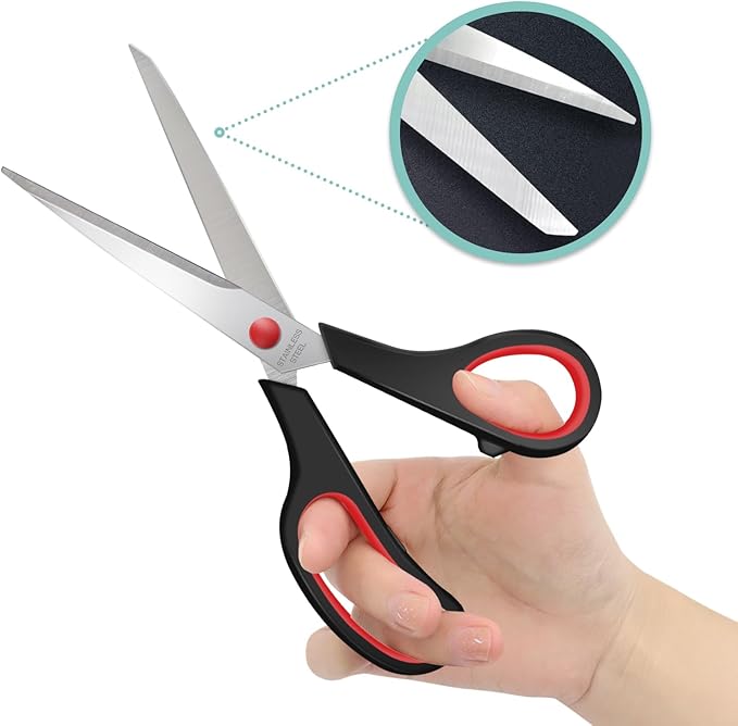 Xnluothsk 18 Packs 8" Sewing Craft Scissors Bulk,Multipurpose Heavy Duty Sharp Paper Scissors,Stainless Steel Shears for Home Office Student Teacher Supplies