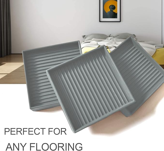 Yelanon 8pcs 2.5" Non Slip Furniture Pads for Hardwood Floors - Anti Skid Grippers Rubber Feet Floor Protectors Stoppers to Prevent Sliding for Bed Couch Wood Furniture (Grey)
