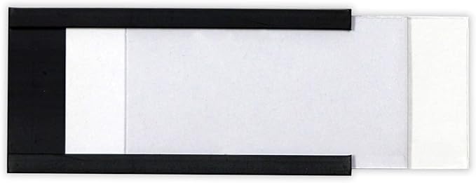 SmartSign Magnetic 'C' Channel Card Holders for Metal Racks and Shelves | 1" x 2" Pack of 25