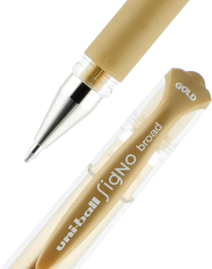 uniball Signo Gel Impact Pens, Bold Point (1.0mm), Assorted Metallic, 3 Pack