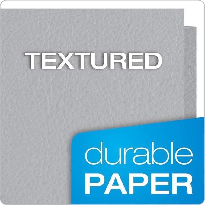 Oxford Twin-Pocket Folders, Textured Paper, Letter Size, Gray, Holds 100 Sheets, Box of 25 (57505EE)