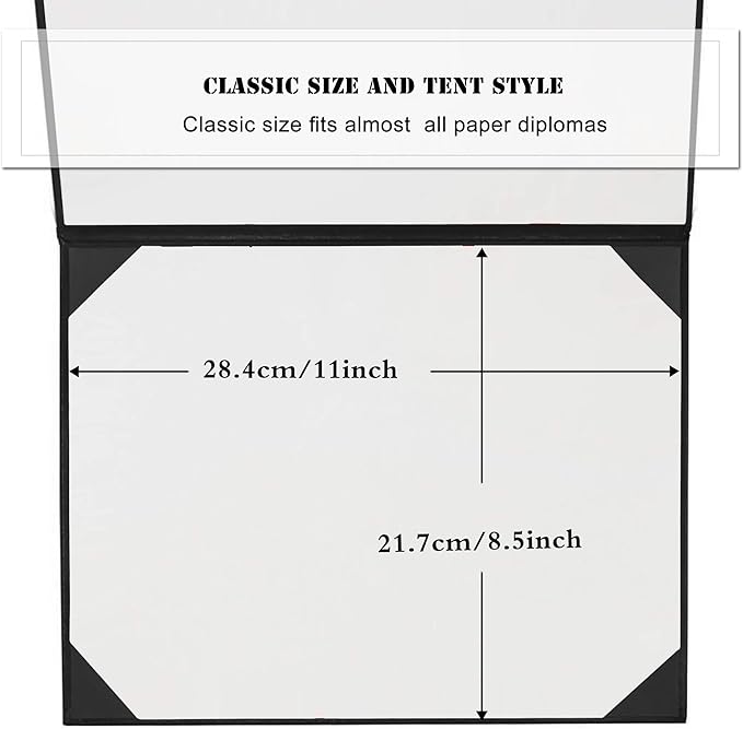 Diploma Cover 8.5” x11” Diploma Holder of Graduation Leatherette Padded Certificate（Tent Style),5-Pack