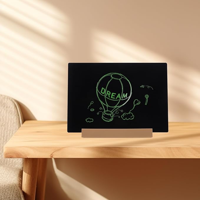 VILLCASE Simple Desktop Chalkboard Memo Board Large Dual-use Rustic Message Sign for Home Office Shop Wedding Birthday Decoration
