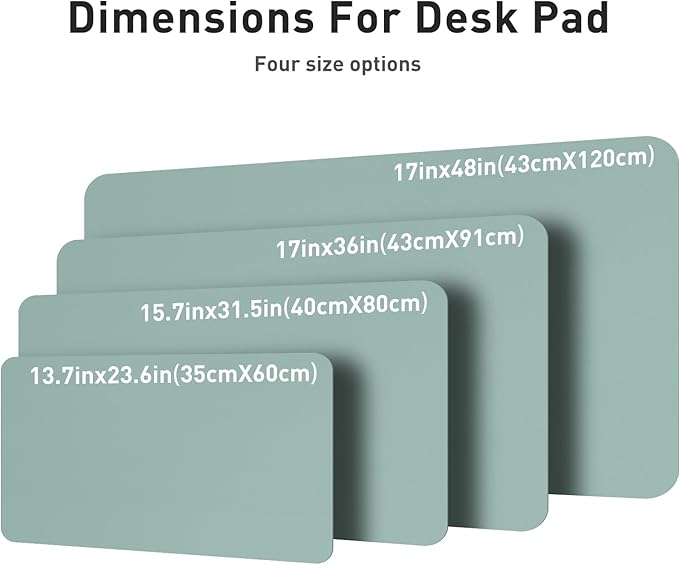 Aothia Leather Desk Pad Protector, Mouse Pad, Office Desk Mat, Non-Slip PU Leather Desk Blotter, Laptop Desk Pad, Waterproof Desk Writing Pad for Office and Home (23.6" x 13.7", Light Blue)
