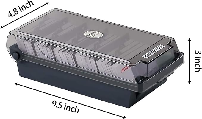 MyLifeUNIT Business Card Holder, 2.2" x 3.5" Index Card Organizer with Dividers and Index Tabs, Capacity: 500 Cards