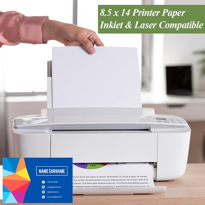 (4-Pack) 8.5" x 14" Blank Print Paper - 200Sheets/400Pages Blank Loose-Leaf Paper, Legal Size Printing in Office/Home/School, 100gsm Blank Paper