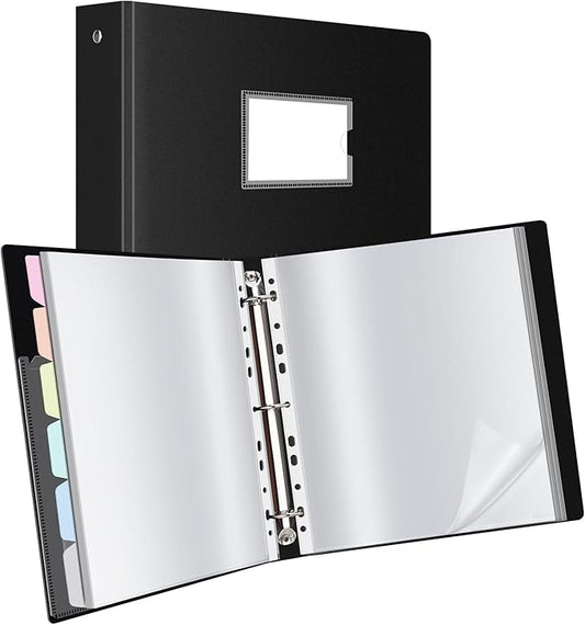 Uquelic 80-Pocket Binder with Plastic Sleeves, High-Capacity Document Organizer and Presentation Book for Artwork, Clear Sheet Protectors, Display 160 Pages (Macaron 80 Pockets)