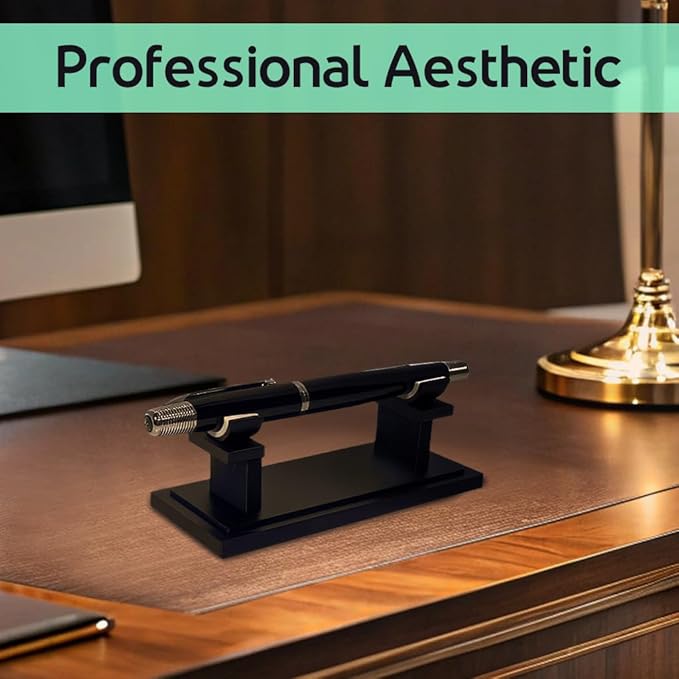 Fountain Pen Holder for Desk | Vintage Acrylic & Metal Organizer Stand | Pencil Holder for Table and Office Pen Holder for Desk Display
