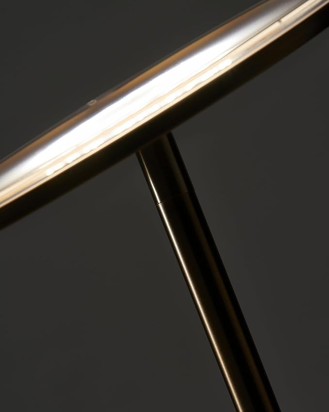 Brightech Sky LED Floor lamp, Torchiere Super Bright Floor Lamp for Living Room Decor & Office - Dimmable, Tall Standing Torch Lamp with Warm Light for Bedroom & Reading - Gold Brass