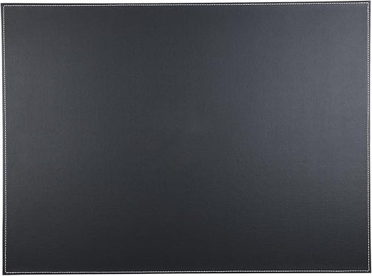 KINGFOM Desk Pad & Mat 24" x 18" Protector Large Mouse Pad PU Leather for Desktops and Laptops (Black)