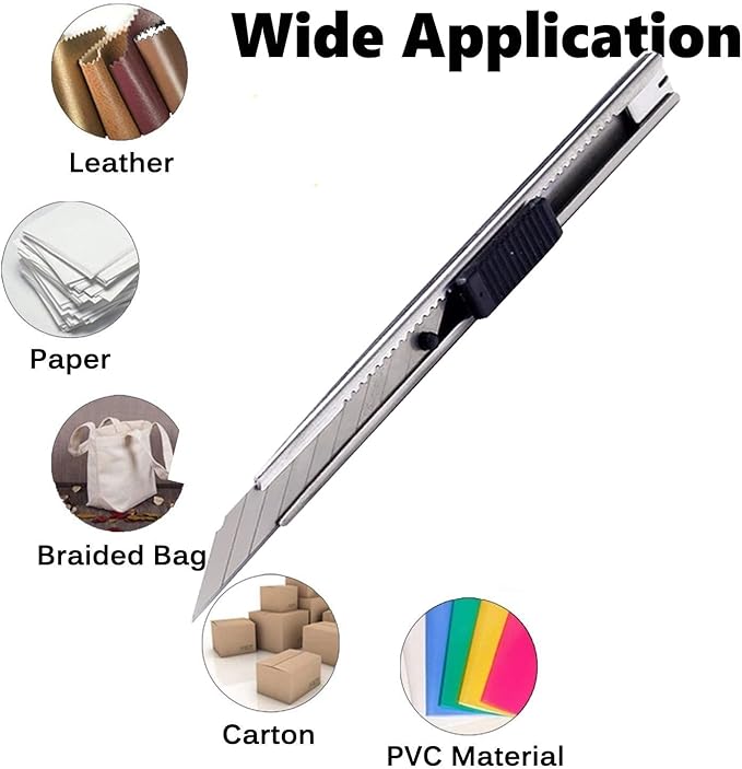 WEKOIL 9mm Snap Off Utility Knife 3 Pack High Hardness Retractable Box Cutters with 30 Pcs Snap Off Blades,Art Craft Hobby Cutter 9mm Knife for Home Office Workstation