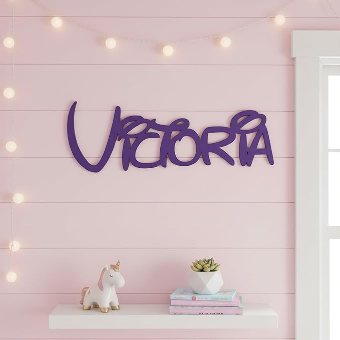 Personalized Wooden Name Sign Custom Wood Nursery Kids Room Wall Decor Plaque