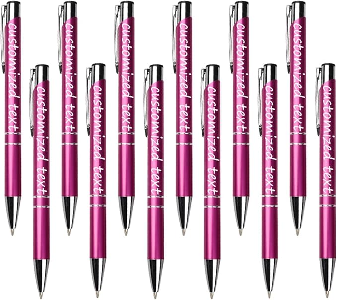 Yucold Customized ballpoint pens in bulk, personalized ballpoint pens with free engraving, for use in companies, enterprises, graduation anniversaries (Rose pink,130)