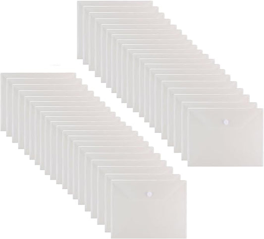 11 x 14 Large Clear Plastic Envelopes Document File Storage Holder 40 Pack Hook Loop Closure
