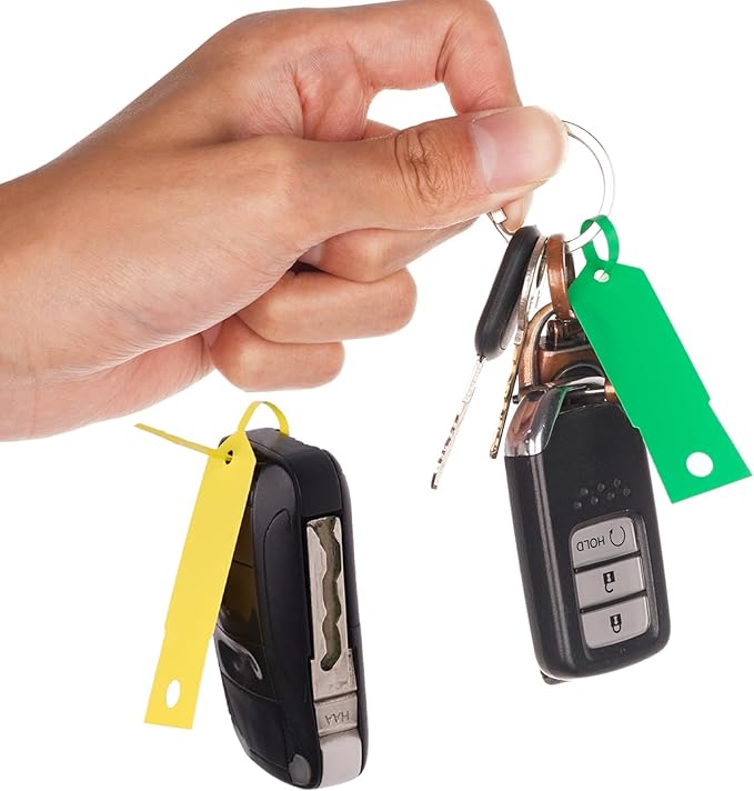 Self Locking Arrow Key Tags 1,000 Pcs (Green) - Size 4 1/2" x 3/4" Plastic Car Key Labels Arrow ID Tags | Key Identification Tags Self Lock for Car Dealer Supplies, Office Automotive Shops