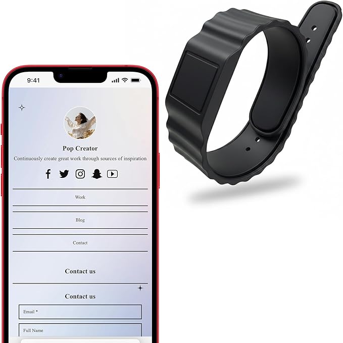 Digital Business Card Wristband - NFC Business Card - Social Media Sharing & Instant Contact - Tap to Share NFC - Suitable for Office, Social Media, Campus, for iOS & Android - 1pc